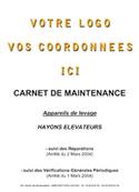 CARNETS DE MAINTENANCE PERSONNALISES - PACK DE 25