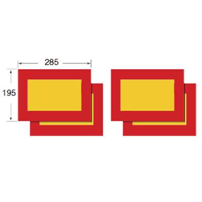 4 Plaques support ALU 285x195mm Epaisseur 1 mm ECE70 - remorque et semi-remorque